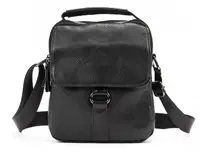 Чоловіча шкіряна сумка месенджер Tiding Bag чорна