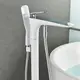 Напольный смеситель для ванны кран лейка WanFan кран холодная и горячая вода Белый-хром