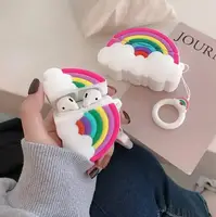 Чохол для AirPods 2/1 series - Веселка 3D, силіконовий