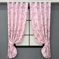 Штори (2шт 1,3х1,7м) короткі з тканини софт. Колір рожевий. Код 1158ш 35-0418