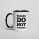 Кружка "Please do not disturb", Черный, английский, Деревянная подарочная коробка с гравировкой, 330 мл
