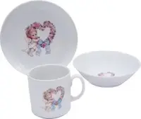 Набір дитячого фарфорового посуду Cmielow Sweet Heart 6503T06E2B124 3 предмети