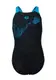 Купальник закрытый для девочек Arena BUTTERFLY SWIMSUIT V BACK черный, голубой Дет 128см
