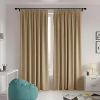 Комплект штор 2 шт 150х260 см, Canvas шторы, гардины, портьеры на шторной тесьме т беж