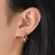 Золотистые серьги с цветными кристаллами код 2208