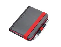 Блокнот "Troika DIN A7 LILIPAD" + ручка "LILIPUT" черный/красный