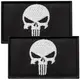 Набор шевронов 2 шт с липучкой PUNISHER Череп Карателя черный 5х8 см вышитый патч нашивка Каратель