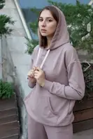 Худи женский с капюшоном Vivioji на завязках Коричневый размер S/M (12542)