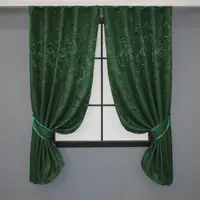 Комплект (2шт. 1,3х1,7м.) коротких штор, лен мрамор коллекция "Pavliani". Цвет зеленый. Код 1363ш 35-0046