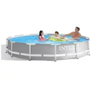 Бассейн каркасный Intex 710 NP круглый размер 366x76 см объем 6503л. Blue and Grey (114720)