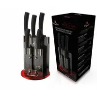 Набір ножів на підставці Berlinger Haus MetalliС Line Burgundy Edition BH-2384 6 предметів чорний