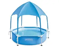 Бассейн каркасный Intex CANOPY METAL FRAME POOL, 183 x 38 см, 700 л. Blue (148672)