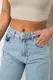 Джинсы женские однотонные Wide leg, цвет голубой, 244R1804S21