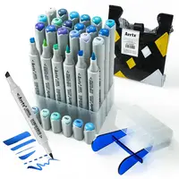 Спиртовые маркеры Arrtx OROS ASM-03BU 24 цветов, синие оттенки