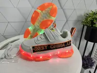 Детские кроссовки светящиеся белые с подсветкой Led usb 26-31р, Размер 29 (18,5 см)