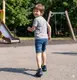 Сине-салатовые детские текстильные кроссовки из двухслойного трикотажа с липучками синий