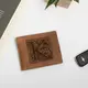 Портмоне "Вензель" кожаный персонализированный, Коричневый