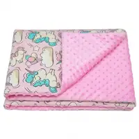 Плед дитячий плюшевий minky Єдинороги Рожевий 100х150 див.