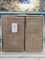 Moz Bantik Bej 2в1подарунковий набір рушників. 480 г/м2. Moz Туреччина.
