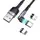 Кабель магнитный с быстрой зарядкой Elough 7 Contact 3 A, 3 в 1 Micro USB/Lightining/Type C, вращение на 540°, 1 м, Grey - круглый коннектор