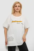 Футболка женская с принтом, цвет молочный, 244R4020