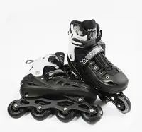 Роликові ковзани 4-18 L Best Roller колеса PU світяться. Black and White (розмір 39-43) (186958)