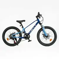 Детский спортивный велосипед 20" Corso Next, магниевая рама, 7 скоростей, собран на 75%. Blue (150663)