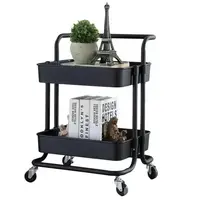 Этажерка на колесах 2яр 43*36*48см WW01356 black
