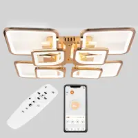 Потолочная LED люстра, светильник светодиодный золото Sunlight 5631/4+4