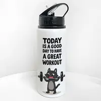 Пляшка для води з трубочкою Today is a good day to have a great workout 600 мл (PLV_25A043)