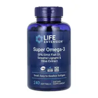 Super Omega-3 EPA/DHA Fish Oil Sesame Lignans & Olive Extract - 240 softgels