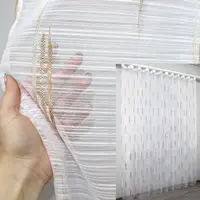 Тюль из креп-шифона. Цвет белый с золотистым. Код 1252т