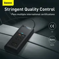 Автомобільний перетворювач напруги BASEUS In-car Inverter 150W (220V EU/CN) |2Sockets EU/CN 220V, 1USB/1Type-C, 0.4m| (CRNBQ-A01