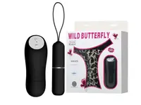 Вібростимулятор клітора з пультом д/в та стрінгами Wild Butterfly