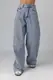 Женские широкие джинсы wide-leg - синий цвет, 38р