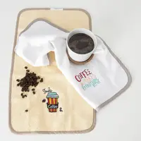 Набор махровых салфеток Coffe makes everything better TM IDEIA 30х50 см 2 шт білий/молоко/Кава
