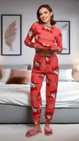 Пижама женская коралловая кофта и штаны П1034 XXXL