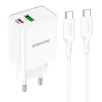 Адаптер мережевий BOROFONE Type-C до Type-C Cable Resource charger BA69A | 1USB/1Type-C, 20W/3A, PD/QC|