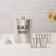Набор фляга с рюмками "Dad boss", Деревянная подарочная коробка с гравировкой