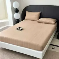 Простирадло на гумці з наволочками з мусліну Colorful Home 20403 180х200х25 см какао
