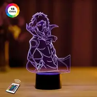 3D ночник "Акутагава Рюноске" (УВЕЛИЧЕННОЕ ИЗОБРАЖЕНИЕ) пульт ДУ + сетевой адаптер + батарейки (3ААА)  3DTOYSL