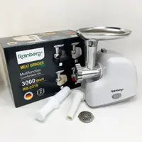 М'ясорубка електрична Rainberg RB-2319 із системою реверсу насадка куббе 3000Вт White