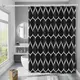 Шторка для ванны водонепроницаемая Bathlux 180x180 см с крючками, занавеска для ванной, Черная с рисунком