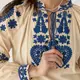 Женская вышиванка Moderika Классическая кремовая с синим L
