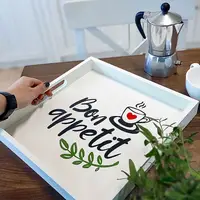 Піднос (таця) квадратний з дерева Bon appetit 30x30x4 см (PDN_19N003_WH)