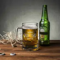 Кухоль для пива "Beer time" з ручкою, англійська, Крафтова коробка