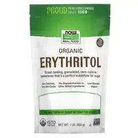 Заменитель питания NOW Organic Erythritol 454 грамм