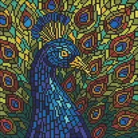 Алмазная мозаика - "Витраж. Павлин" ©art_selena_ua, 30х30см
