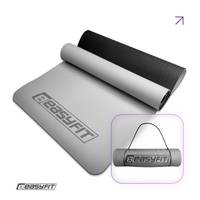 Килимок для йоги та фітнесу EasyFit TPE+TC 6мм двошаровий сірий-чорний