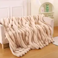 Плед Dushka Home Шиншила в смужку 21770 200х230 см бежевий